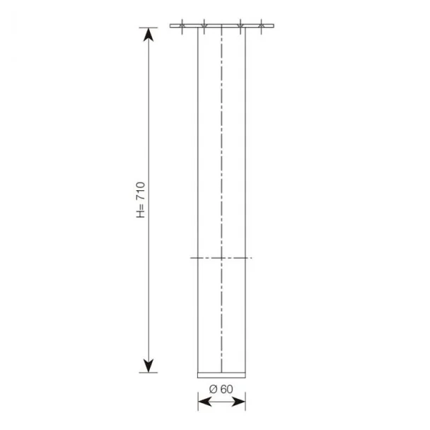 Pied en Aluminium Rond pour Péninsule de Cuisine