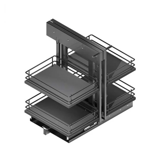 Ferrure Coullisant d'Angle Articulé Compact Anthracite