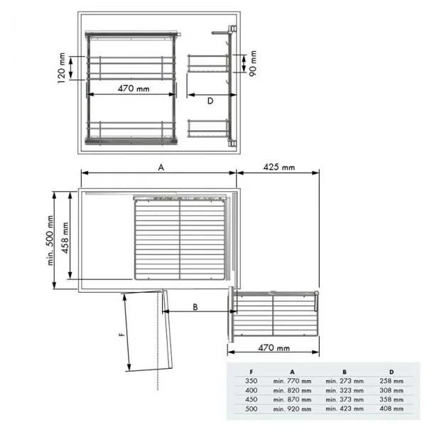 Rack Amovible, Charnières Meuble D'Angle De La Ligne Classique F
